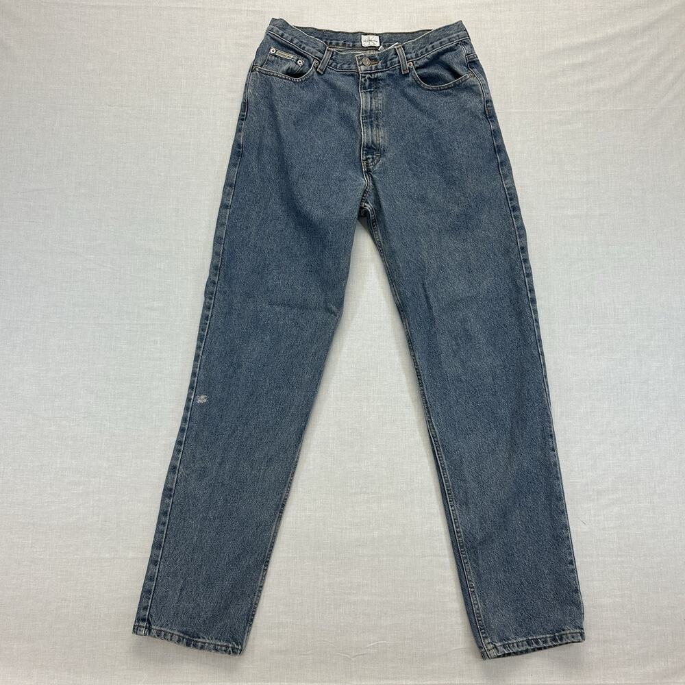 Vintage Calvin Klein Easy Fit Jeans Men's 33x34 Blue Denim Doublestone Straight
